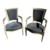 Pair of Louis XVI style armchairs