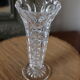 Vase verre ciselé transparent soliflore sur pied