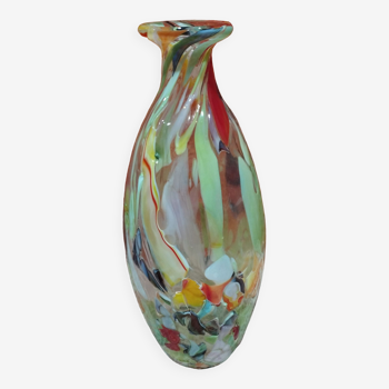 Grand vase en verre multicolore