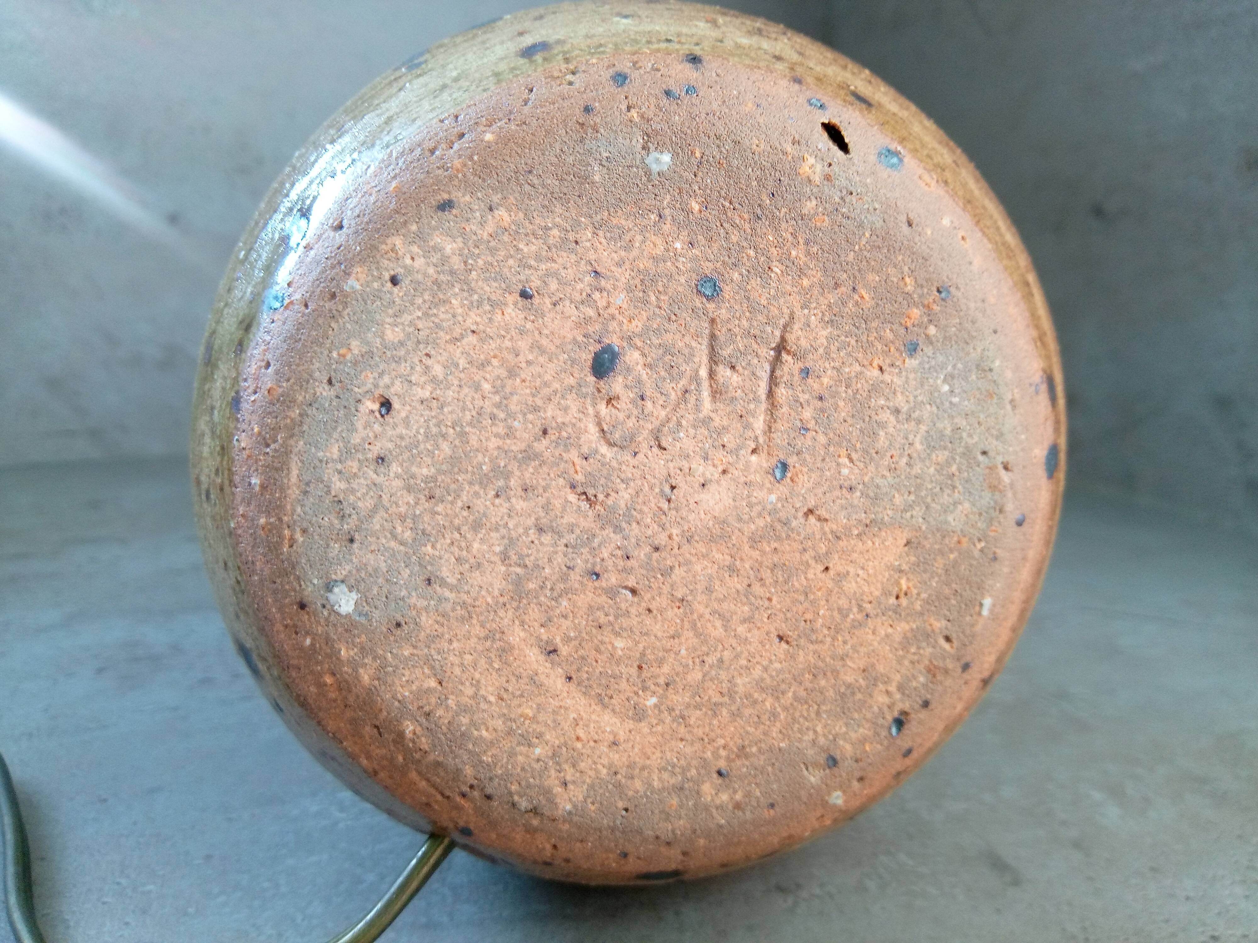 Pyrity sandstone lamp signed