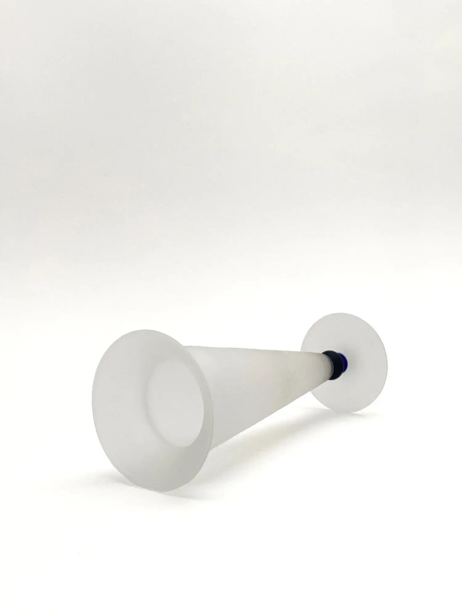 Satin-finished glass conical vase