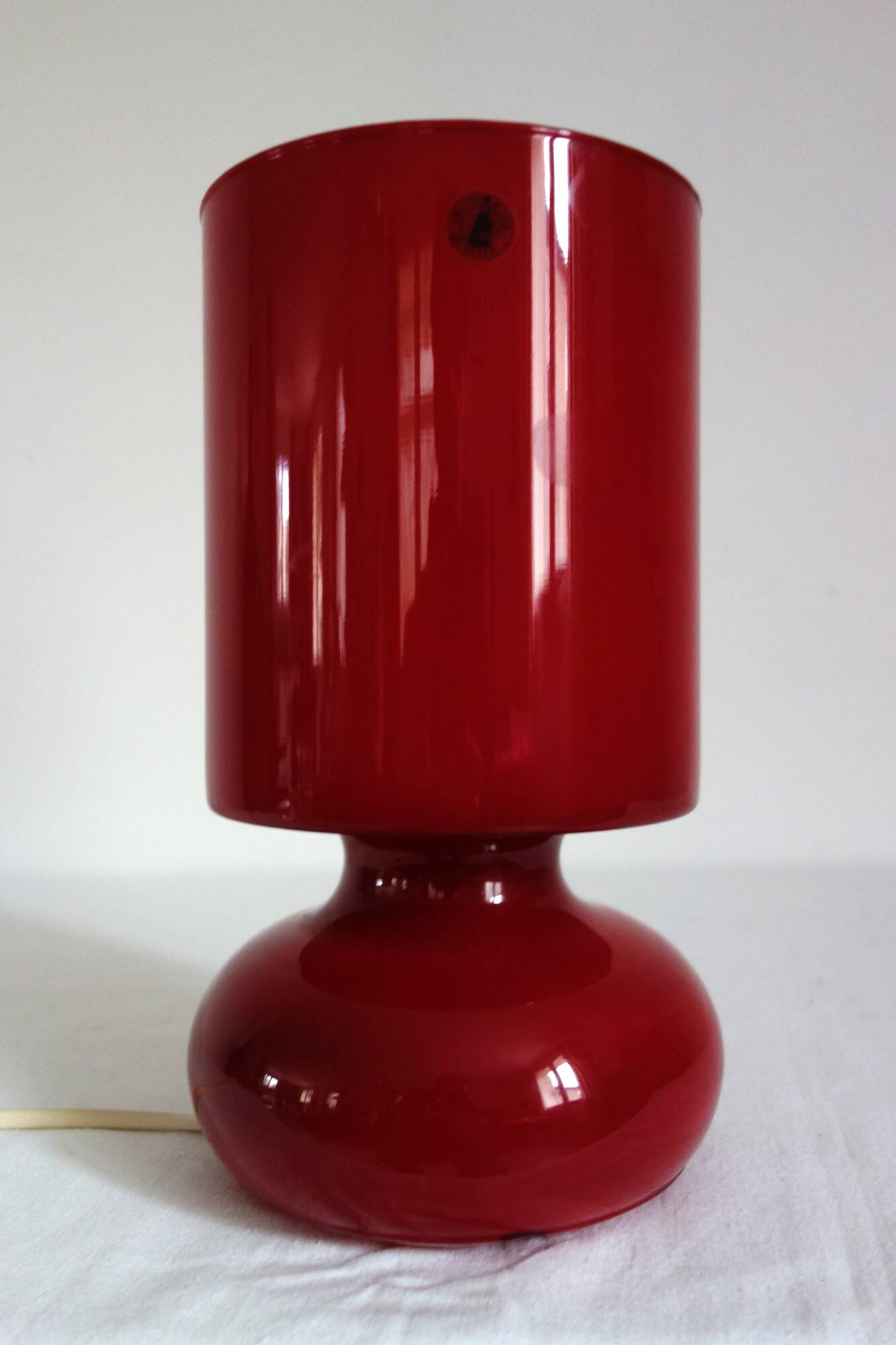 Red glass mushroom lamp IKEA from the 90s.