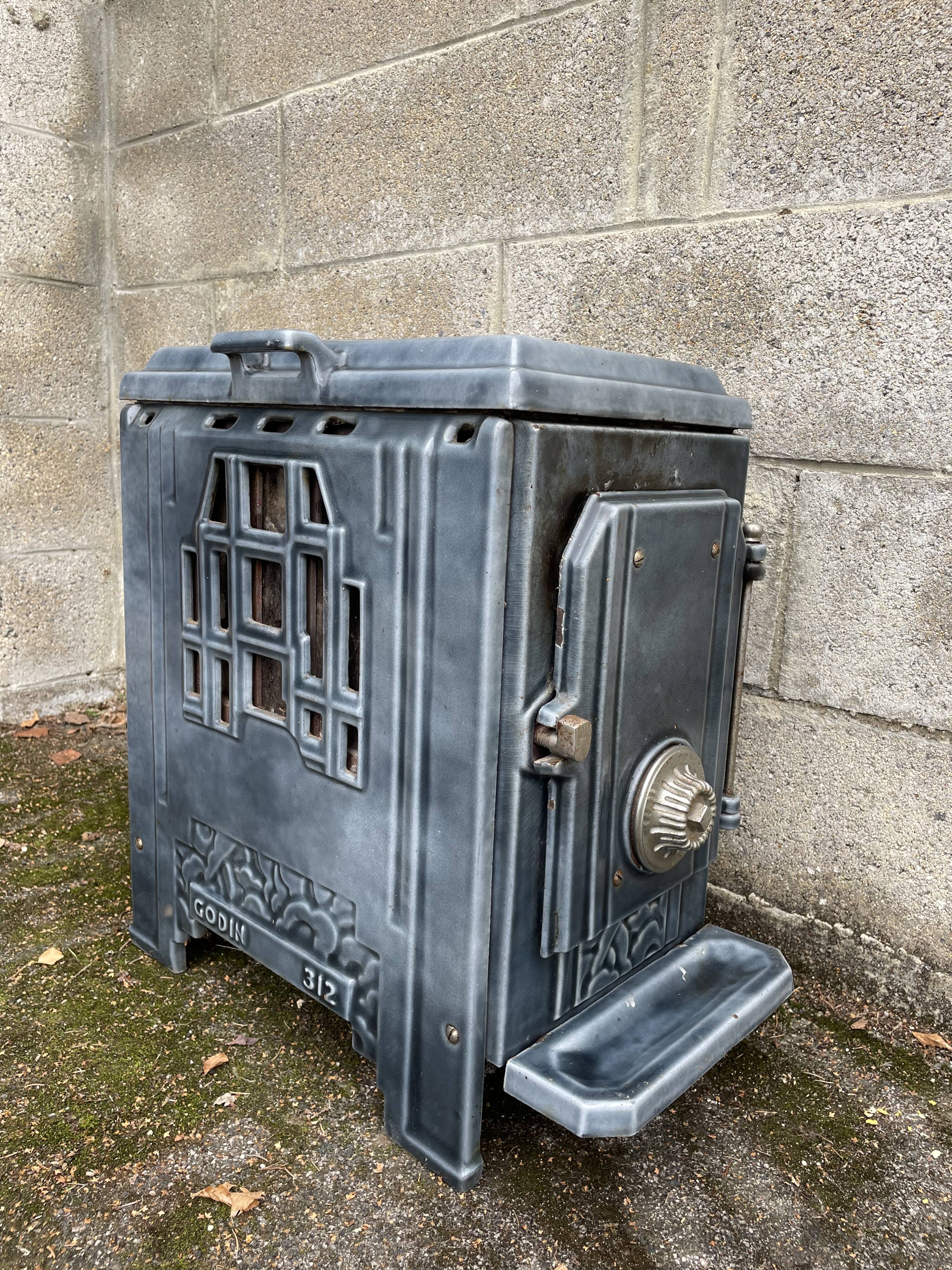 Ancien poêle Godin 312 Art Déco