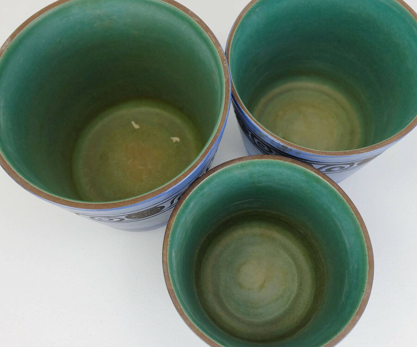Set of 3 plant pots ceramano pergamon hanns welling 1950s 1960s