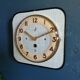 Vintage formica clock square silent wall clock "Jaz Blue"