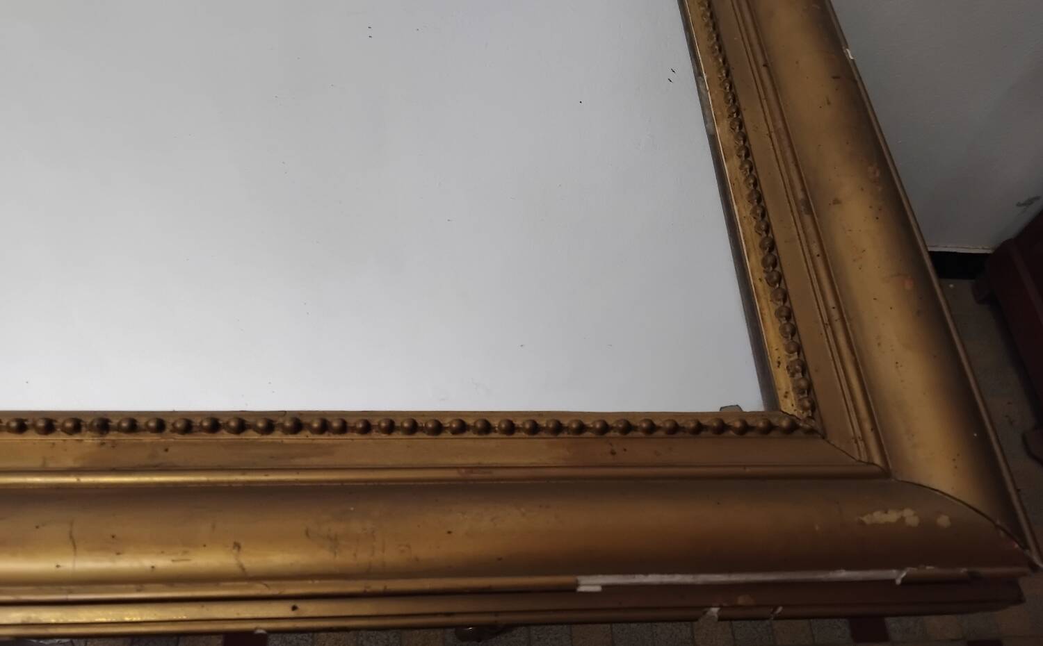 Antique wooden and plaster mirror 69x93cm