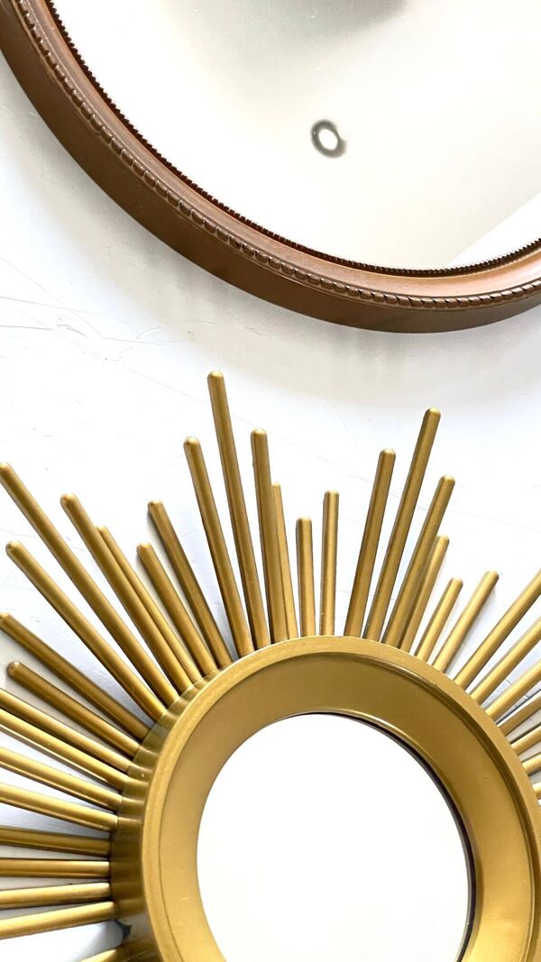 2 miroirs soleil vintage