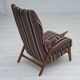 1960s, Swedish armchair, furniture wool fabric, oak wood, teak wood.