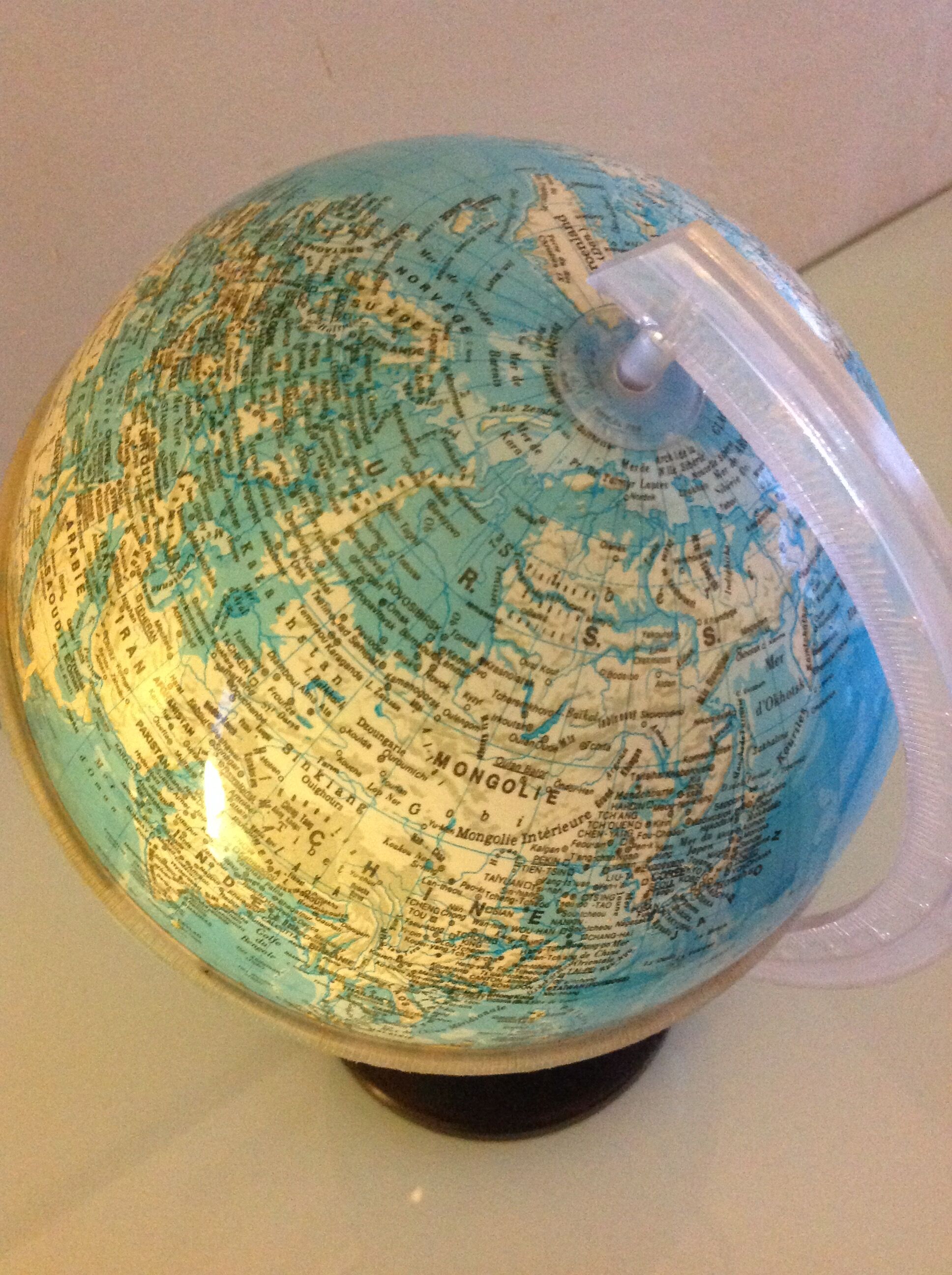 Earth globe, vintage 70s-80s