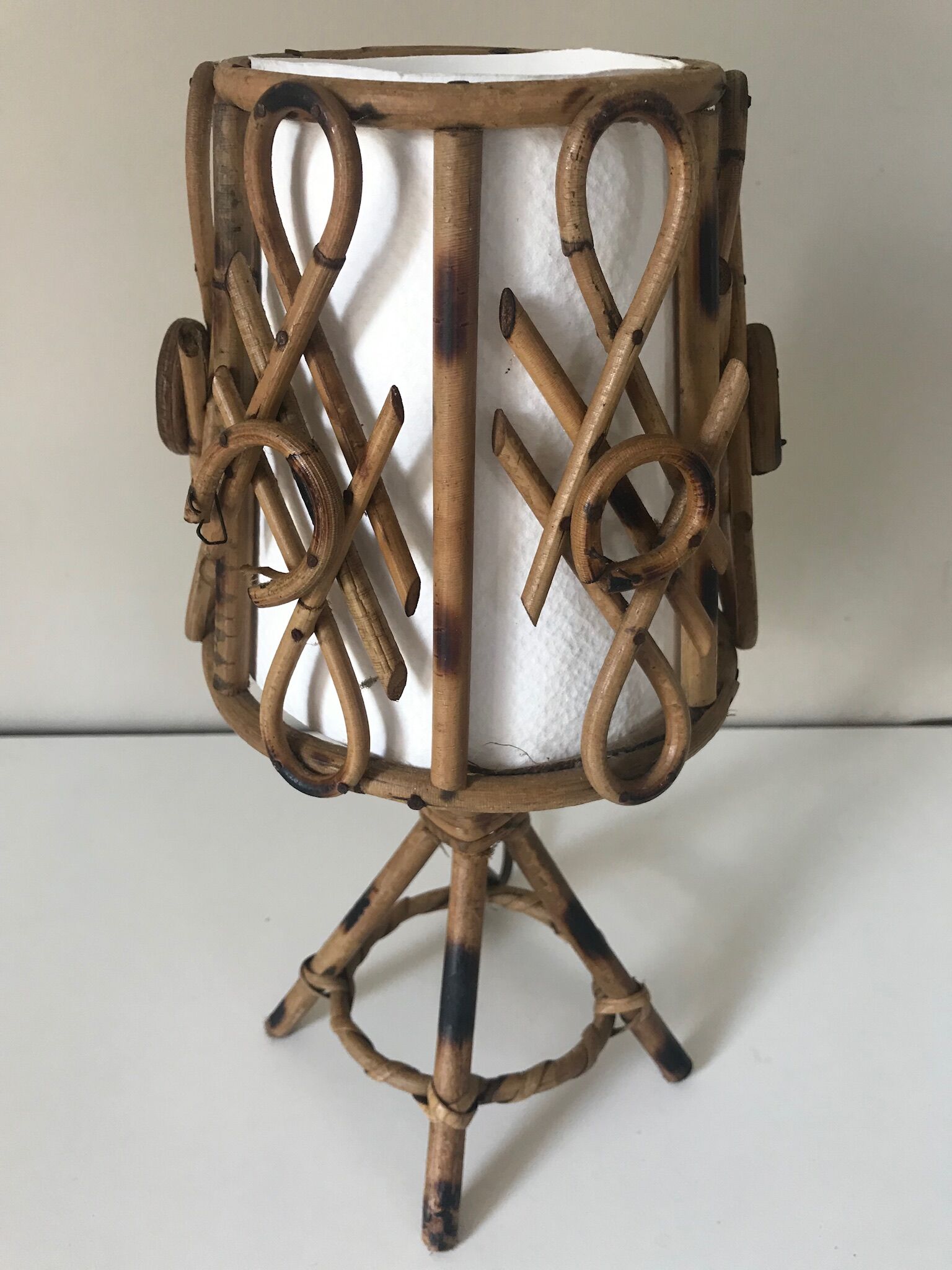 Vintage rattan lamp years 60