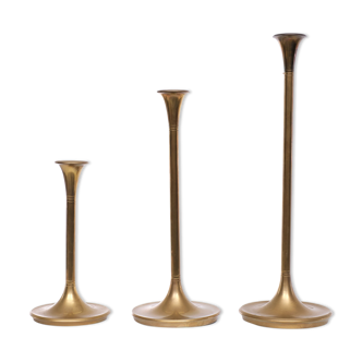 Villeroy & Boch Brass Candle Sticks Germany 1980s Set of 3