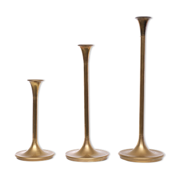 Villeroy & Boch Brass Candle Sticks Germany 1980s Set of 3