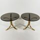 Brass and smoked glass side tables from the 1960s.