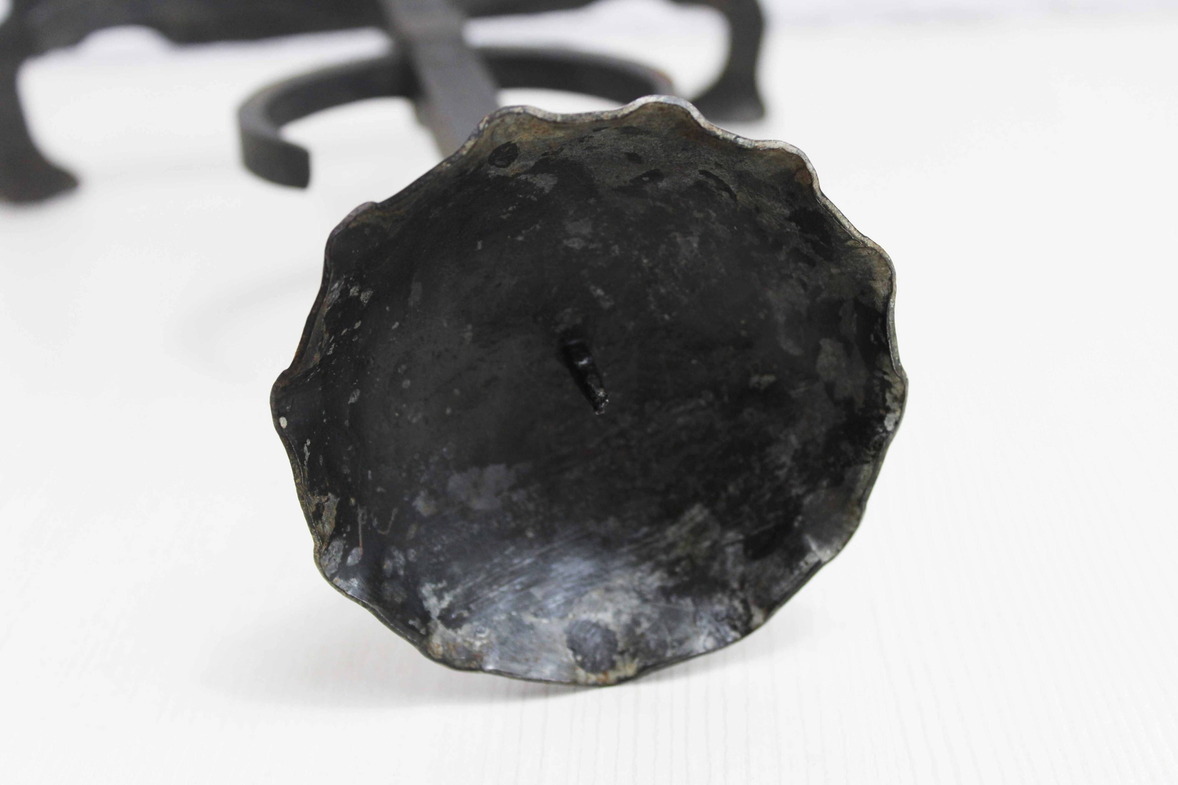 Brutalist iron candle holder 1950