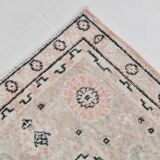 7x10 Large Pink & Beige Madallion Pattern Turkish Rug, 209x305Cm