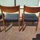 Set of 4 Scandinavian teak chairs in black leather