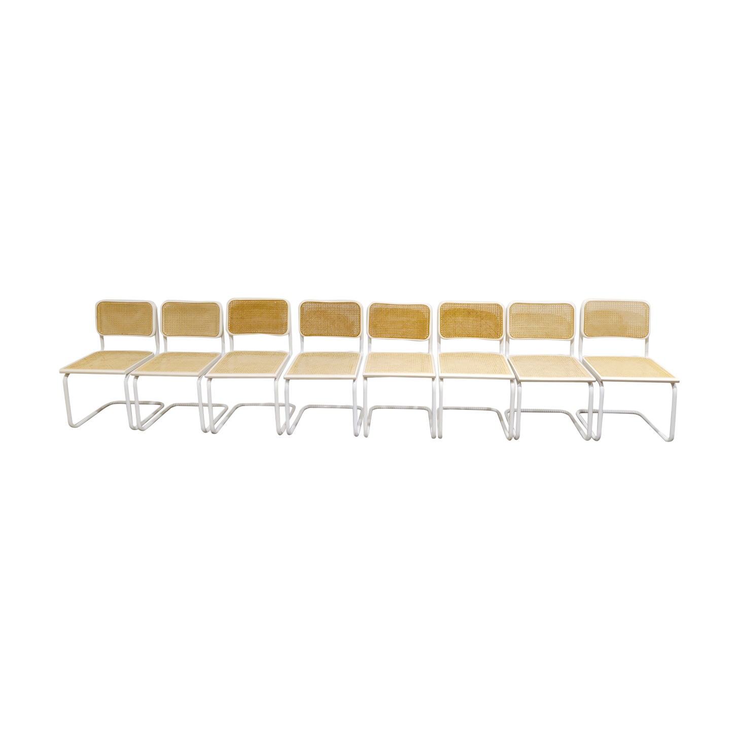 Set of 8 vintage Marcel Breuer Cesca chairs, made in italy, 1970s