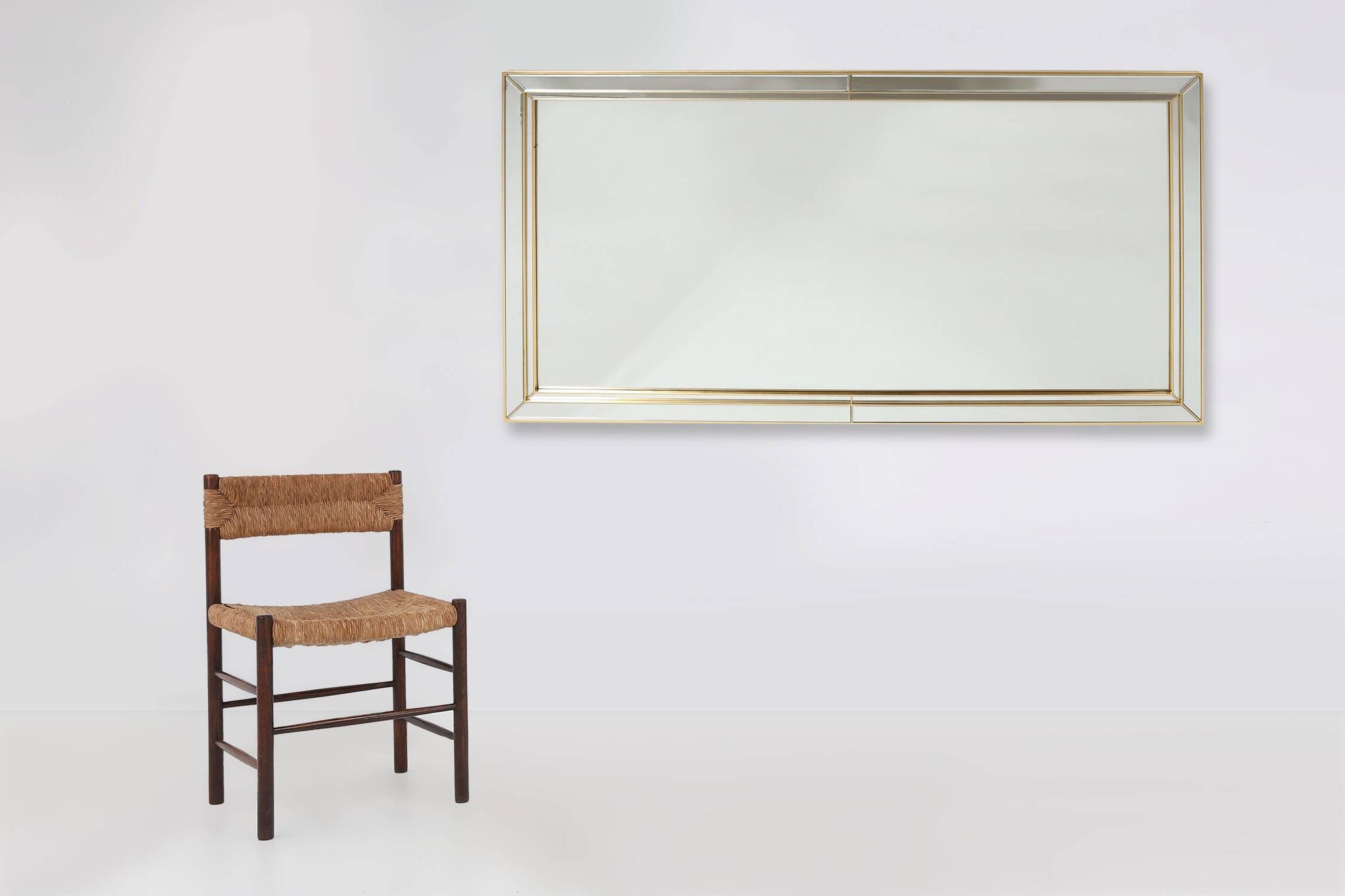 Large Hollywood Regency style Deknudt mirror, Belgium ca. 1980