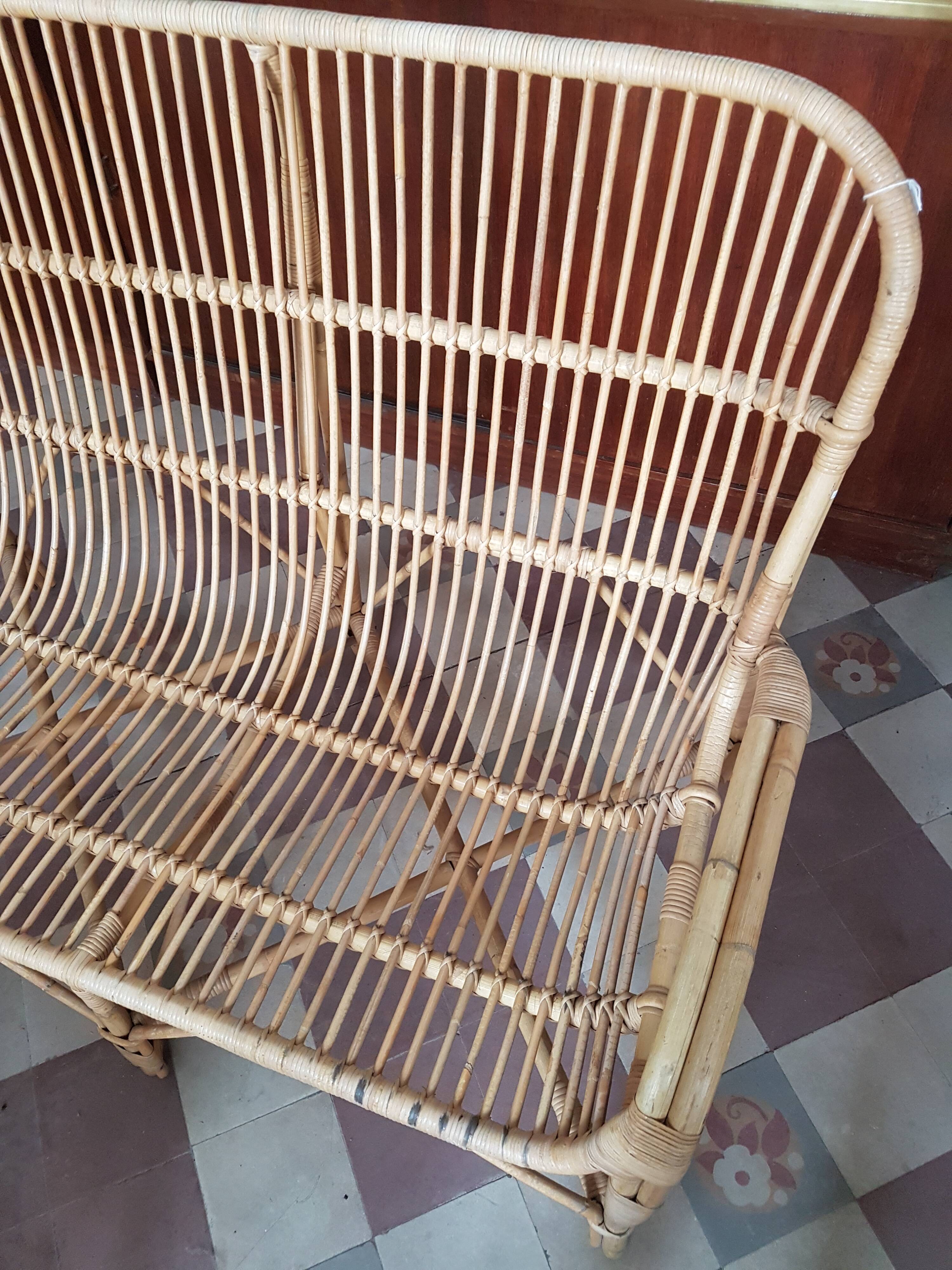 Sofa rattan 2 seater