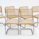 Lot de 6 chaises Cesca B32 d'après Marcel Breuer, Italie