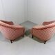 Ensemble de 2 fauteuils club en velours rose années 1950