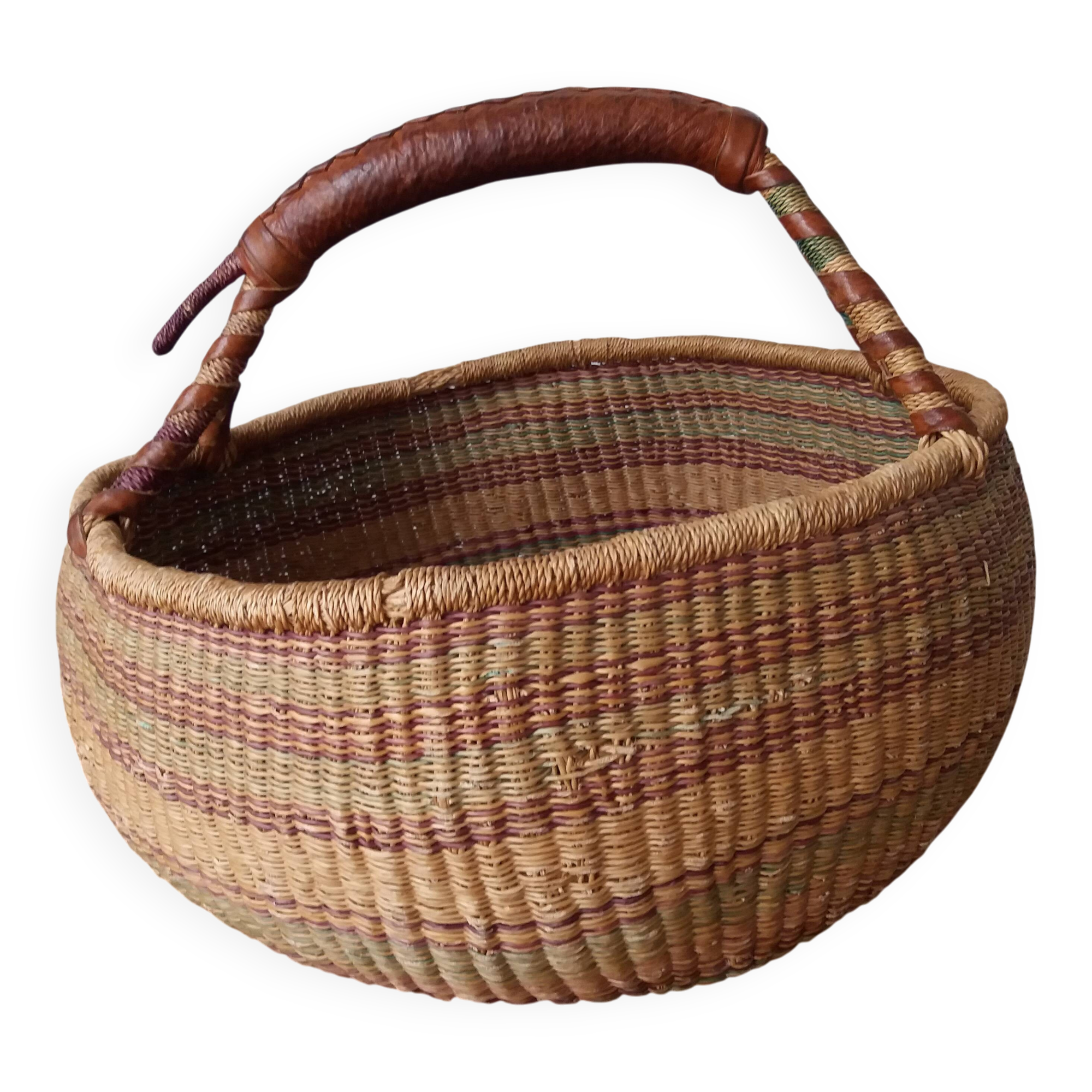 Large artisanal bolga basket from ghana