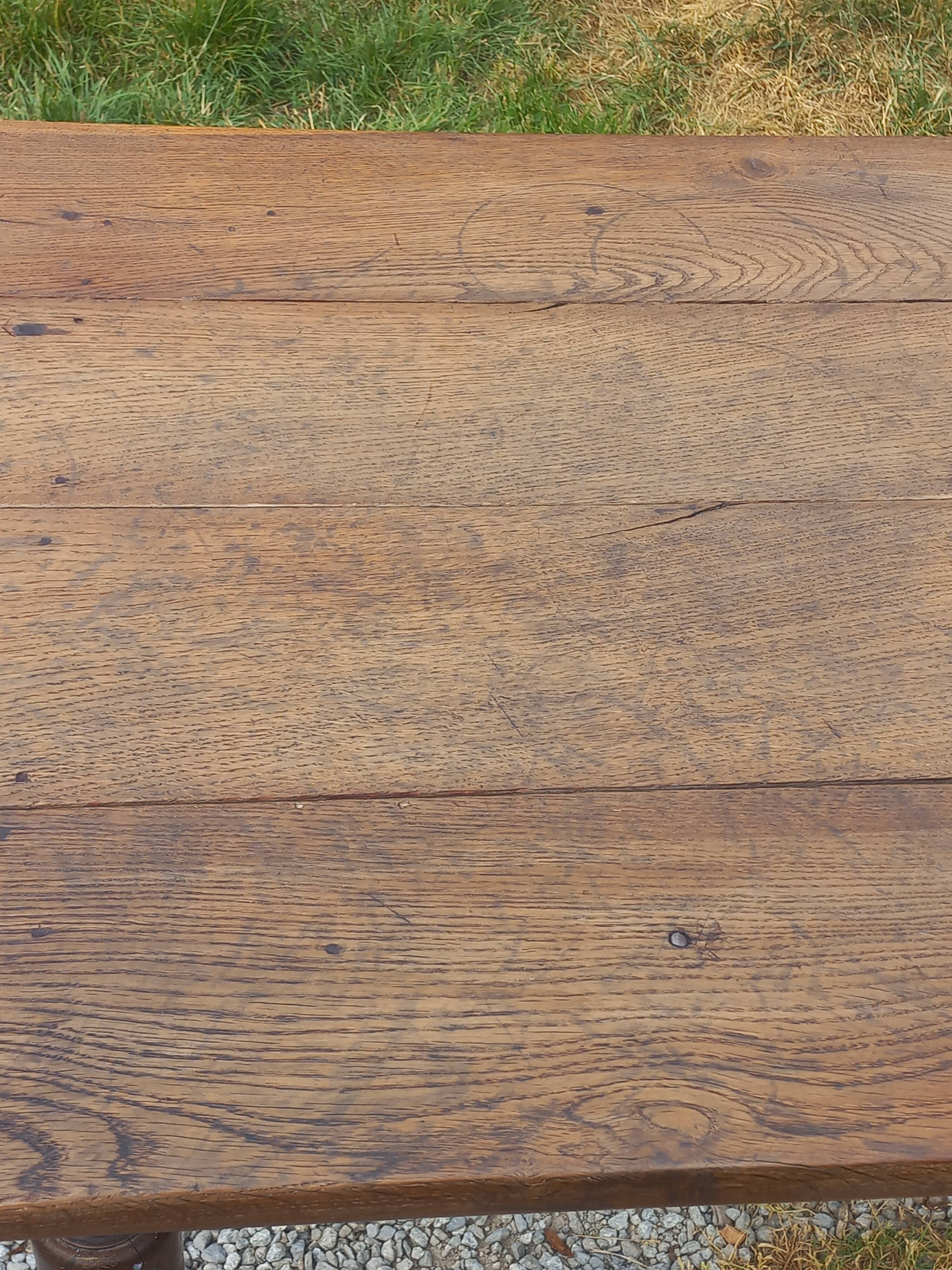 Oak farmhouse table 190cm 6 drawers