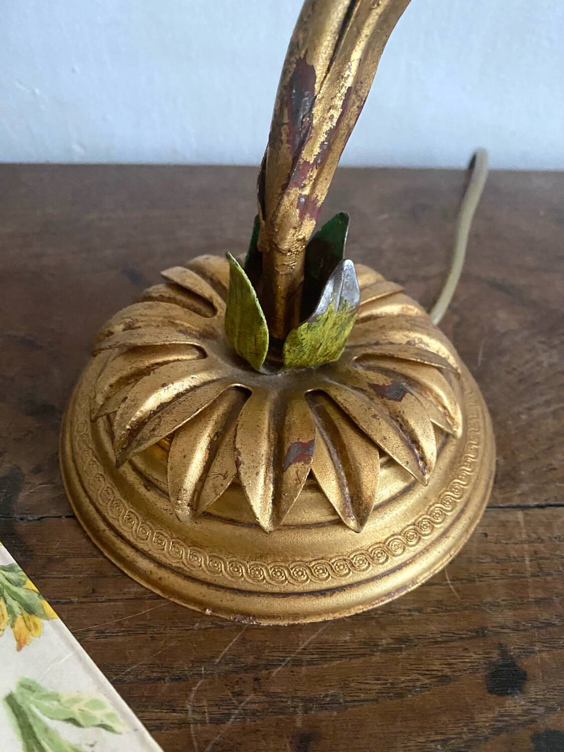 Vintage flower and foliage lamp, Italy, 1960s