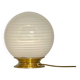 Lampe de table italienne vintage des années 70 avec globe en verre tourbillonnant et base en laiton