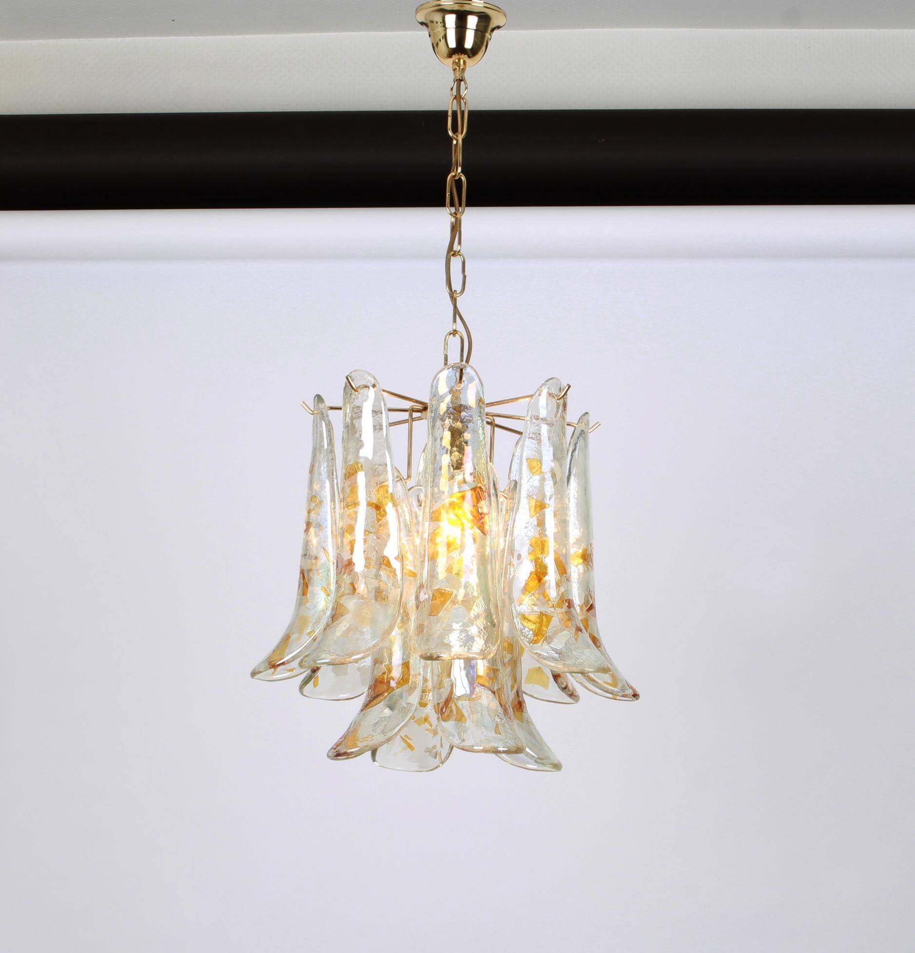 Murano glass chandelier designed by Carlo Nason for Mazzega, 1970s.