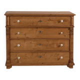 Antique solid pine chest of drawers – European rustic chest of drawers – circa 1900