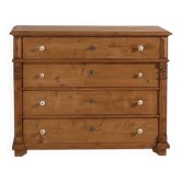Commode ancienne en pin massif – Commode rustique européenne – circa 1900