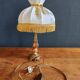 Vintage Gold Brass Table Lamp – Pleated Umbrella Style Lampshade