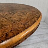 Napoleon III era pedestal table in burr walnut