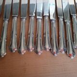 12 dixi knives in silver metal, filet model