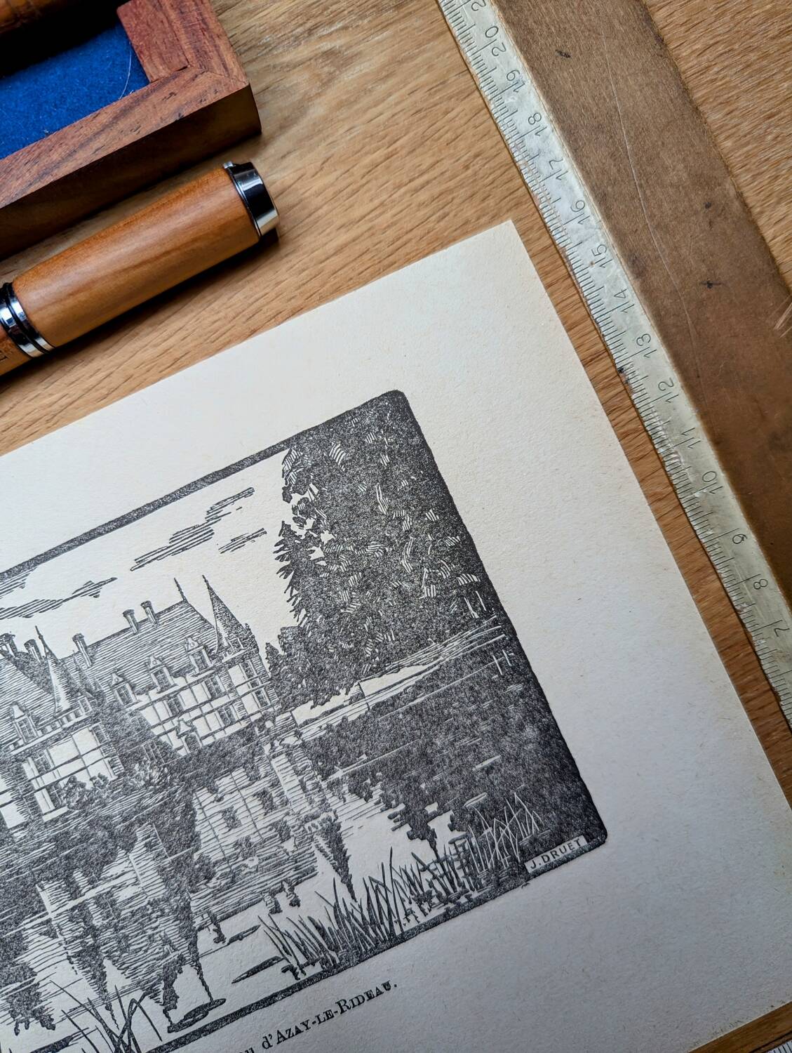 Printed in 1933, the castle of Azay-Le-Rideau, Indre-et-Loire.