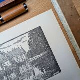 Printed in 1933, the castle of Azay-Le-Rideau, Indre-et-Loire.