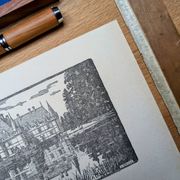 Printed in 1933, the castle of Azay-Le-Rideau, Indre-et-Loire.
