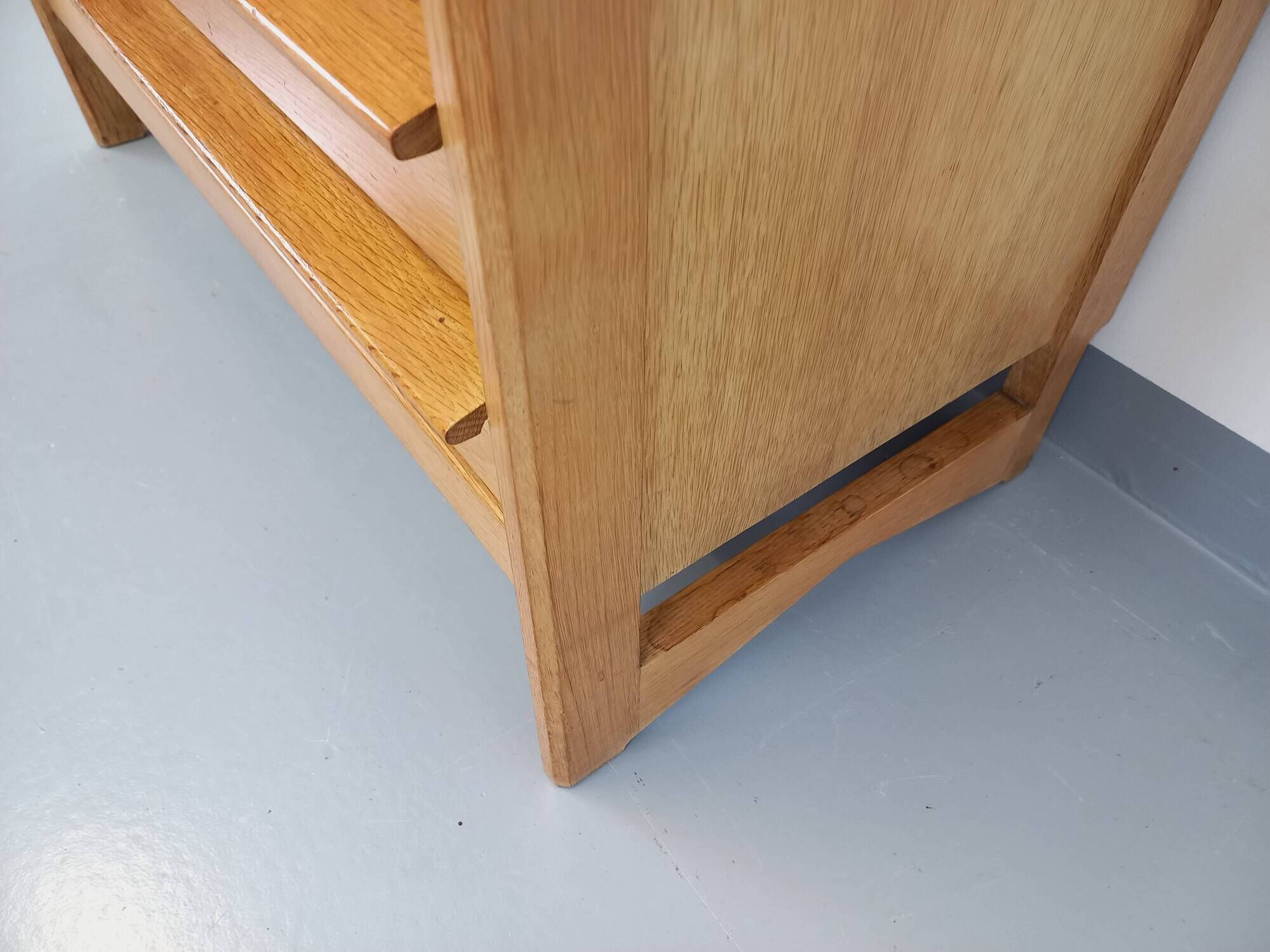Vintage Guillerme and Chambron secretary desk in solid oak from the 50s and 60s