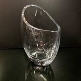 Christofle , vase en verre asymétrique