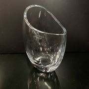 Christofle , vase en verre asymétrique