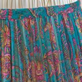 New handcrafted lampshade in vintage silk sari, turquoise pink floral.