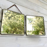 Former barber triptych mirror 77x24cm