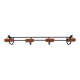 Porte-manteau moderniste mural métal et bois design années 60