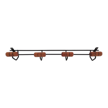 Porte-manteau moderniste mural métal et bois design années 60