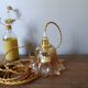 baladeuse suspension nomade vert ambré fleur vintage cordon torsadé or