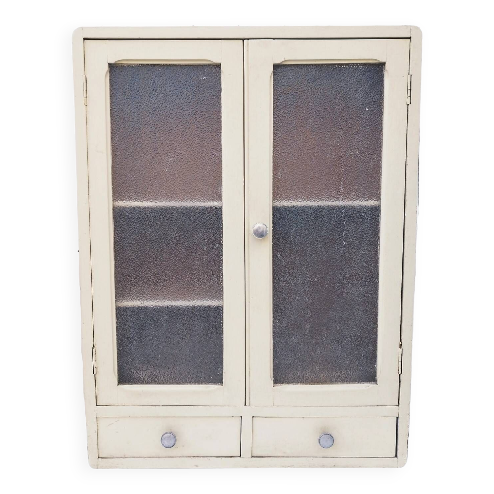 Meuble vitrine murale armoire en bois  50’s