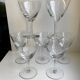Set of 7 engraved wine glasses star model 50s