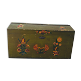 Large antique trunk hand-painted décor