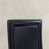 Set of 4 Italian Black Leather Dining Chairs